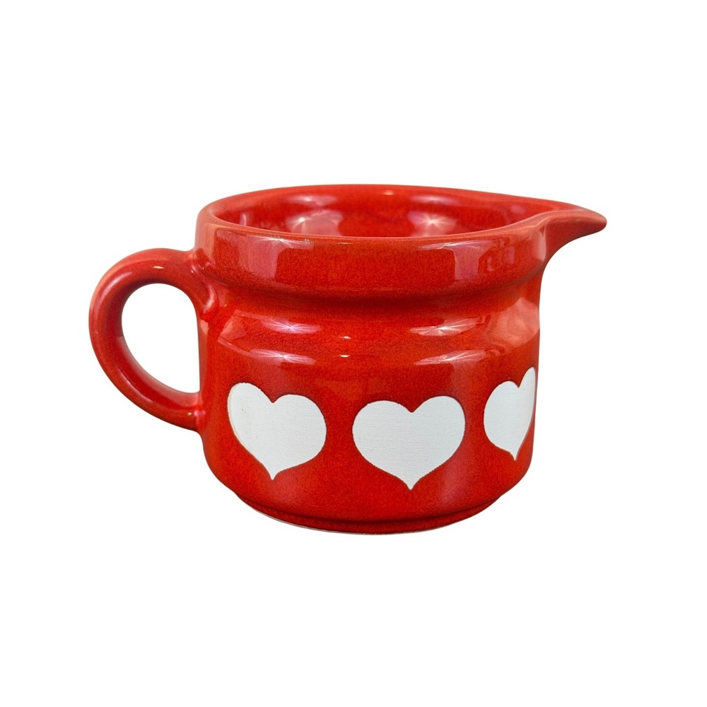 VTG Waechtersbach 1970s W Germany Earthenware Red Heart 2 3/4" Creamer